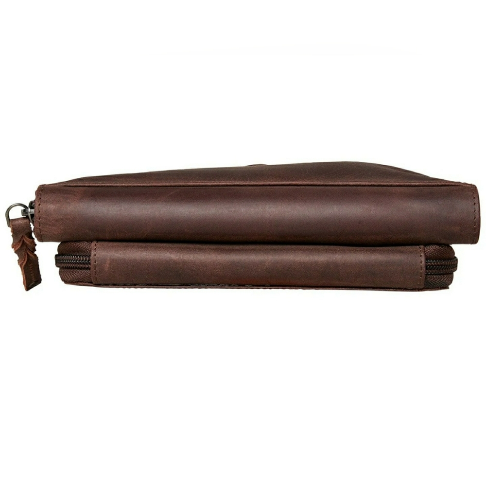 Leather Concealed Carry Extra Small Crossbody Organizer NWT Mahogany Dark Brown - Picture 5 of 7